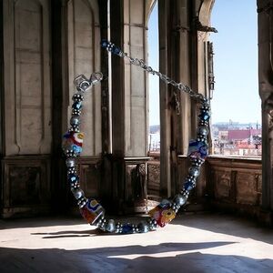 Vintage milifiore and sterling bracelet